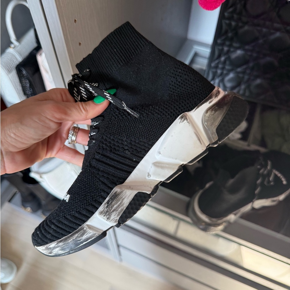 Balenciaga Black Knit Sneakers - Picture 3 of 6